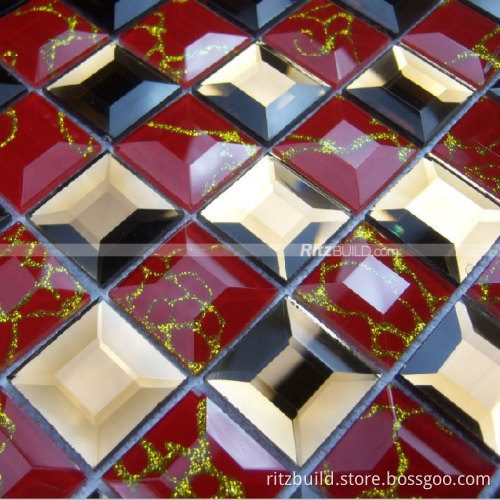 Luxury Read Glass Mosaic Tiles